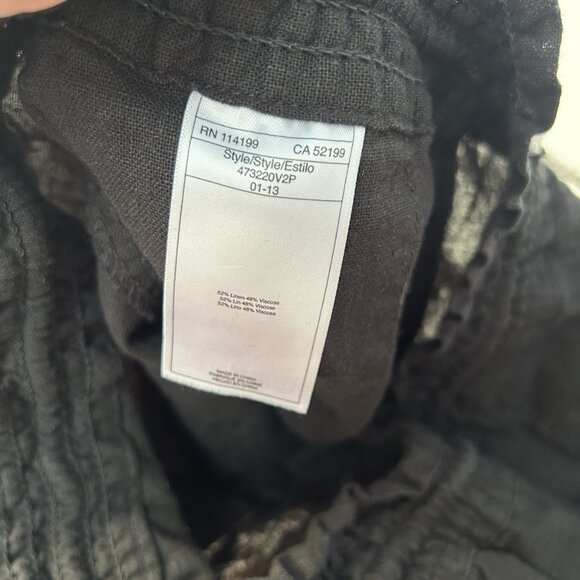 Roxy Oceanside Beach Pant Linen Blend Black Lounge Pants Womens Size Small Flowy - Picture 11 of 13